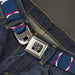 BD Wings Logo CLOSE-UP Full Color Black Silver Seatbelt Belt - Rings Turquoise/White/Fuchsia Webbing Seatbelt Belts Buckle-Down   