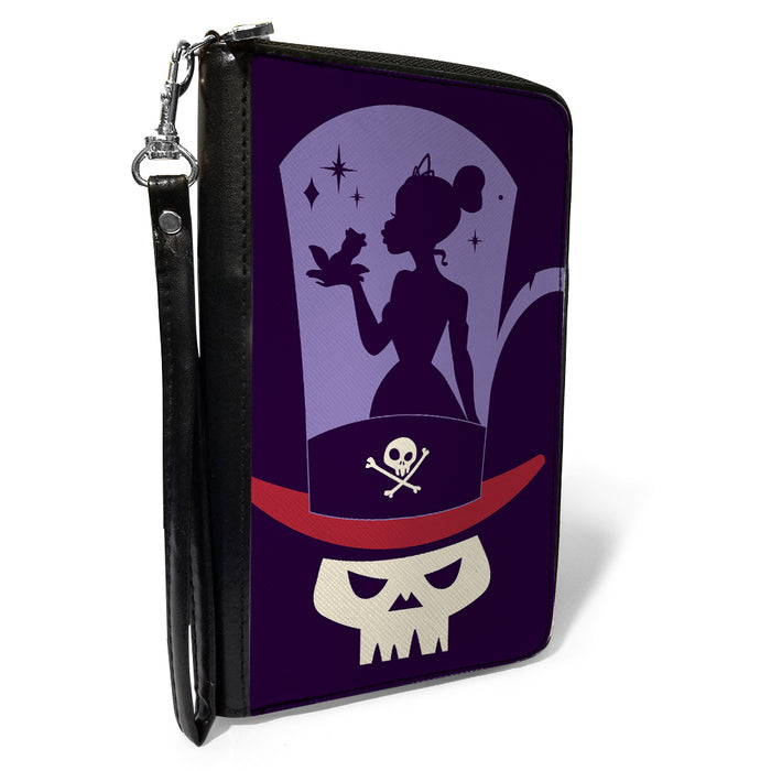 PU Zip Around Wallet Rectangle - The Princess and the Frog Dr. Facilier Tiana Top Hat Clutch Zip Around Wallets Disney   
