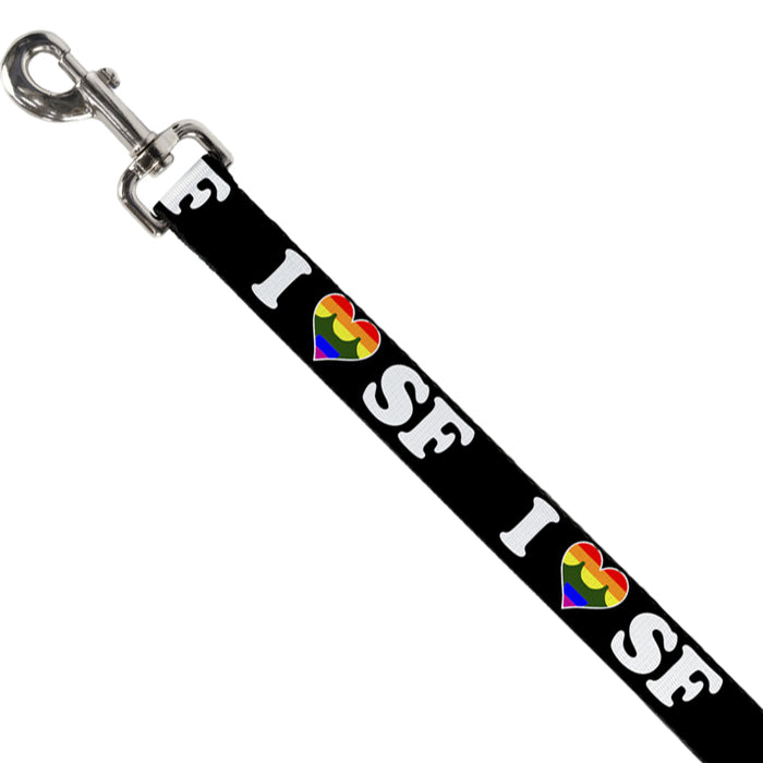 Dog Leash - I "HEART BRIDGE" SF Black/White/Rainbow Dog Leashes Buckle-Down   