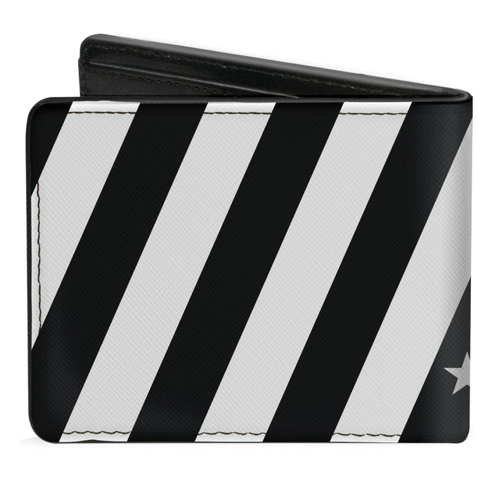 Bi-Fold Wallet - American Flag Diagonal Black White Bi-Fold Wallets Buckle-Down   