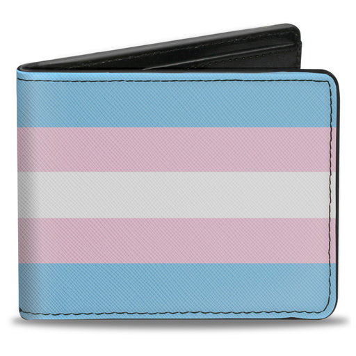 Bi-Fold Wallet - Flag Transgender Baby Blue Baby Pink White Bi-Fold Wallets Buckle-Down   
