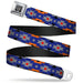 BD Wings Logo CLOSE-UP Full Color Black Silver Seatbelt Belt - Navajo Gray/Blue/Orange/Black Webbing Seatbelt Belts Buckle-Down   