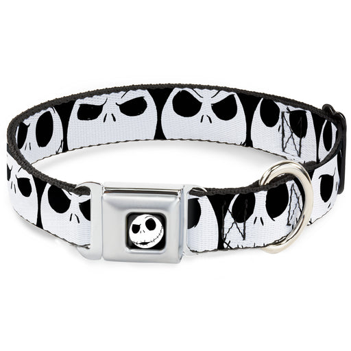 Jack Expression2 Full Color Seatbelt Buckle Collar - Nightmare Before Christmas 7-Jack Expressions CLOSE-UP Black/White Seatbelt Buckle Collars Disney   
