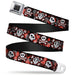 BD Wings Logo CLOSE-UP Full Color Black Silver Seatbelt Belt - Girlie Skull Black/Red Webbing Seatbelt Belts Buckle-Down   