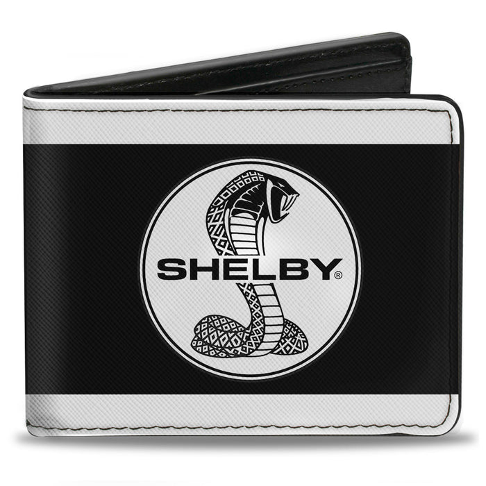 Bi-Fold Wallet - SHELBY Tiffany Split Stripe White Black Bi-Fold Wallets Carroll Shelby   
