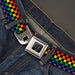 BD Wings Logo CLOSE-UP Black/Silver Seatbelt Belt - Checker Black/Rainbow Multi Color Webbing Seatbelt Belts Buckle-Down   