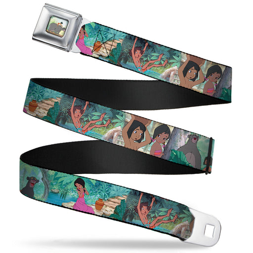 Mowgli Riding Baloo Full Color Seatbelt Belt - The Jungle Book Scenes Webbing Seatbelt Belts Disney   