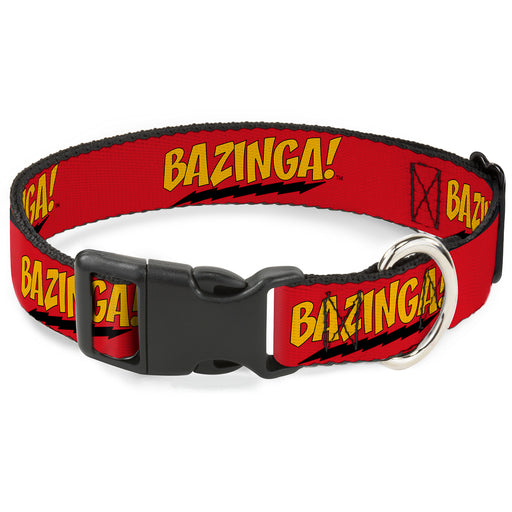 Plastic Clip Collar - BAZINGA! Red/Gold/Black Plastic Clip Collars The Big Bang Theory   
