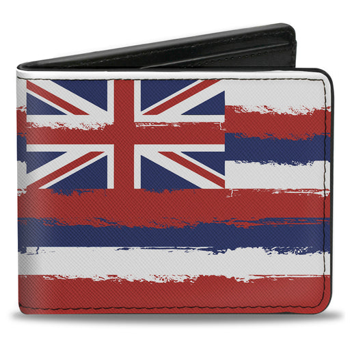 Bi-Fold Wallet - Hawaii Flags Weathered Blue Red White Bi-Fold Wallets Buckle-Down   
