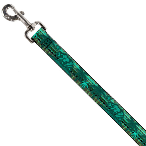 Dog Leash - Cali Bear/Palm Trees/Geometric Green Dog Leashes Buckle-Down   