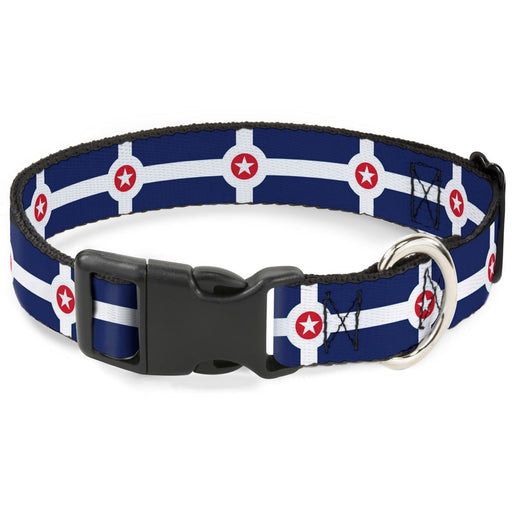 Plastic Clip Collar - Indianapolis Flag Navy Blue/White/Red Plastic Clip Collars Buckle-Down   