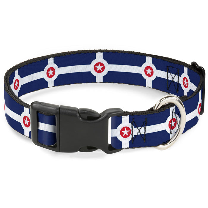 Plastic Clip Collar - Indianapolis Flag Navy Blue/White/Red Plastic Clip Collars Buckle-Down   