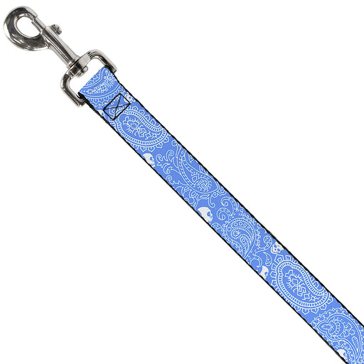 Dog Leash - Bandana/Skulls Baby Blue/White Dog Leashes Buckle-Down   