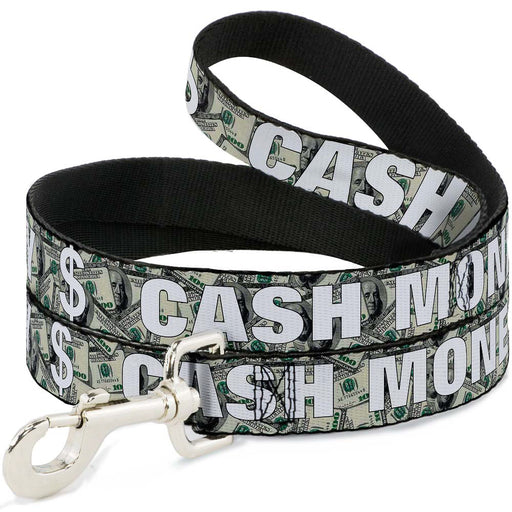 Dog Leash - CASH MONEY $ Dollars/White Dog Leashes Buckle-Down   