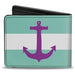 Bi-Fold Wallet - Anchor Stripe Teal White Purple Bi-Fold Wallets Buckle-Down   