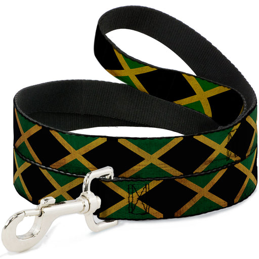 Dog Leash - Jamaica Flags Vintage Black Dog Leashes Buckle-Down   