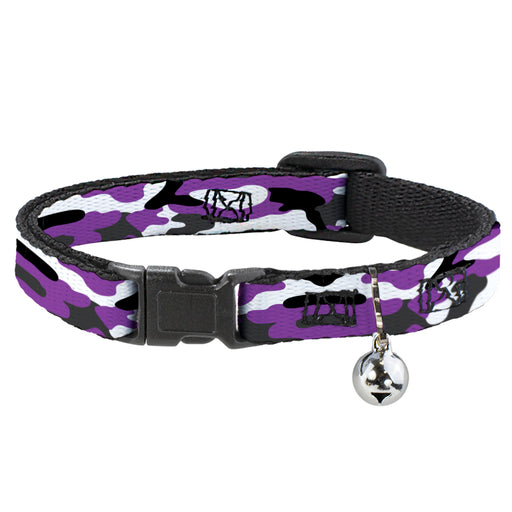 Cat Collar Breakaway - Camo Purple Black Gray White Breakaway Cat Collars Buckle-Down   