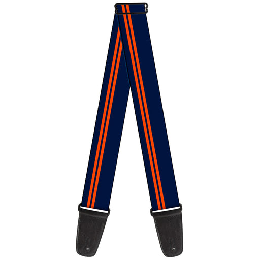 Guitar Strap - Racing Stripe Navy Orange Guitar Straps Buckle-Down   