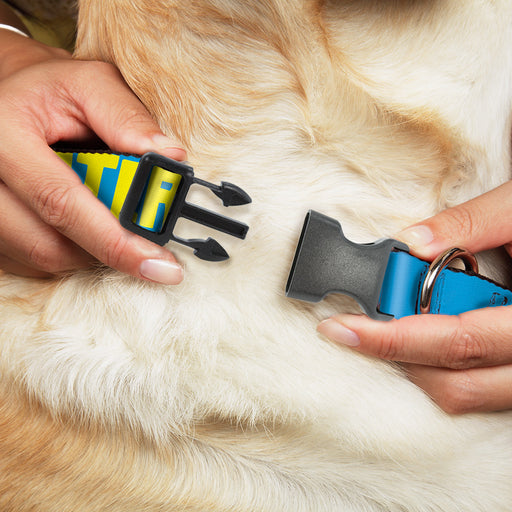 Plastic Clip Collar - HATERS GONNA HATE Turquoise/Yellow Plastic Clip Collars Buckle-Down   