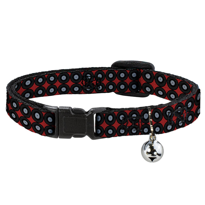 Cat Collar Breakaway - Vinyl Records 2-Stripe Red Black Gray Breakaway Cat Collars Buckle-Down   