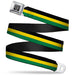 BD Wings Logo CLOSE-UP Full Color Black Silver Seatbelt Belt - Stripes Black/Yellow/Green Webbing Seatbelt Belts Buckle-Down   