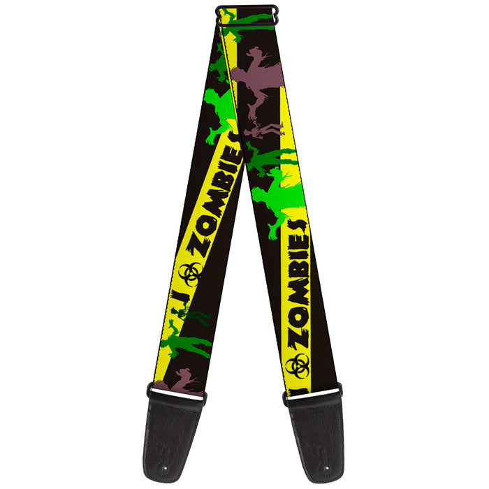 Guitar Strap - Zombies Biohazard Black Yellow Green Guitar Straps Buckle-Down   