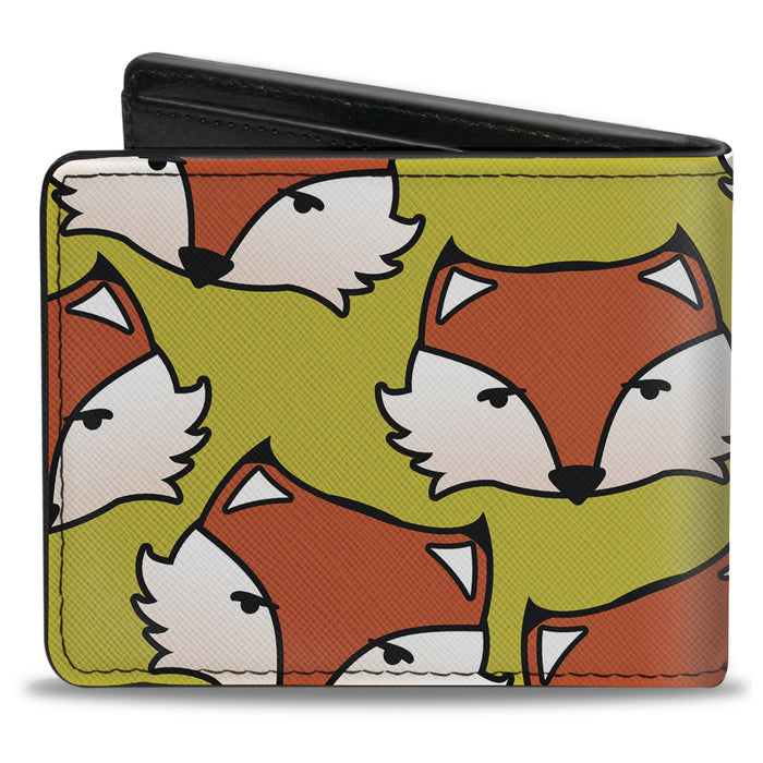 Bi-Fold Wallet - Fox Face Scattered Warm Olive2 Bi-Fold Wallets Buckle-Down   