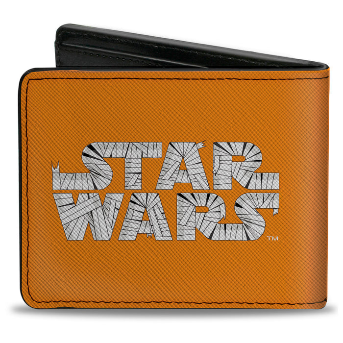 Bi-Fold Wallet - Star Wars Halloween Stormtrooper Mummy Pose + Logo Orange Bi-Fold Wallets Star Wars   