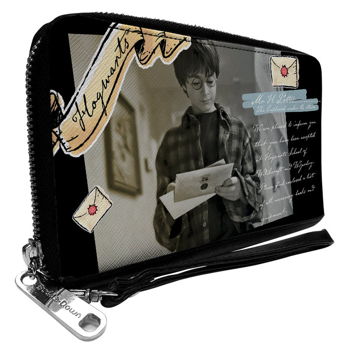 Women's PU Zip Around Wallet Rectangle - Harry Potter Hogwarts Acceptance Letter Pose Collage Clutch Zip Around Wallets The Wizarding World of Harry Potter   
