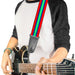 Guitar Strap - Stripes Red Blue Green Guitar Straps Buckle-Down   
