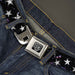 BD Wings Logo CLOSE-UP Full Color Black Silver Seatbelt Belt - Glowing Stars in Space Black/Purple/White Webbing Seatbelt Belts Buckle-Down   