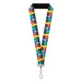 Lanyard - 1.0" - Piano Keys Rainbow Lanyards Buckle-Down   