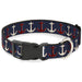Plastic Clip Collar - Anchor3 CLOSE-UP Navy/Red/Cream Plastic Clip Collars Buckle-Down   