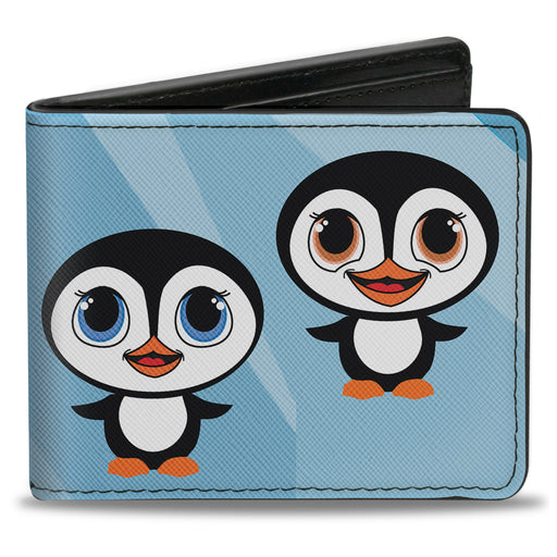 Bi-Fold Wallet - Cute Penguins Blue Bubbles Bi-Fold Wallets Buckle-Down   