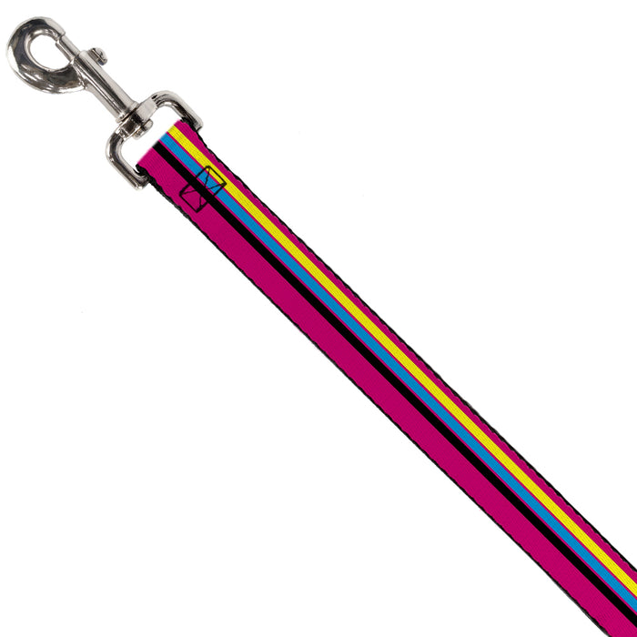 Dog Leash - Racing Stripes Pink/Yellow/Blue/Black Dog Leashes Buckle-Down   