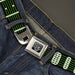 BD Wings Logo CLOSE-UP Full Color Black Silver Seatbelt Belt - Guitar Neck Black/White/Lime Green Webbing Seatbelt Belts Buckle-Down   