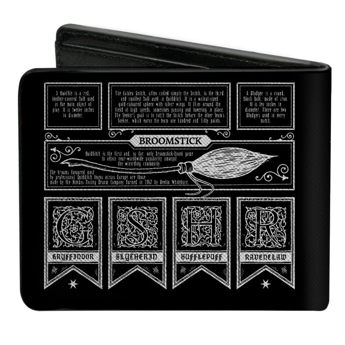 Bi-Fold Wallet - Harry Potter QUIDDITCH AT HOGWARTS Collage Black White Bi-Fold Wallets The Wizarding World of Harry Potter   