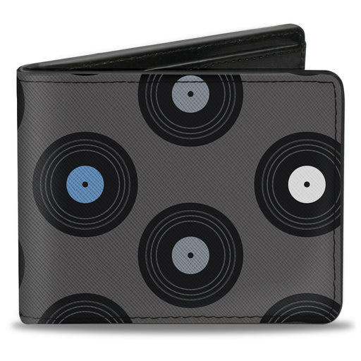 Bi-Fold Wallet - Vinyl Records Gray Black Red Blue White Bi-Fold Wallets Buckle-Down   
