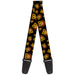 Guitar Strap - Owls Scattered Black Brown Yellow Guitar Straps Buckle-Down   