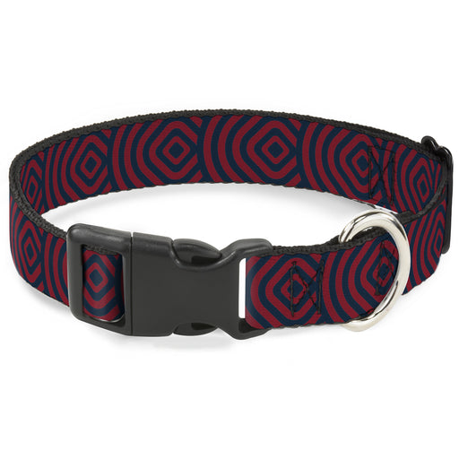 Plastic Clip Collar - Square Target Red/Navy Plastic Clip Collars Buckle-Down   