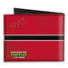 Canvas Bi-Fold Wallet - CASEY JONES Baseball & Hockey Stick Bricks Stripe Reds White Black Canvas Bi-Fold Wallets Nickelodeon   