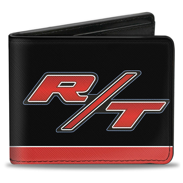 Bi-Fold Wallet - Dodge Challenger R T Emblem Stripe Black Blue White Red Bi-Fold Wallets Dodge   