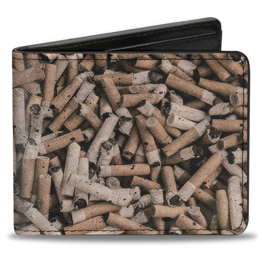 Bi-Fold Wallet - Cigarette Butts Stacked Bi-Fold Wallets Buckle-Down   
