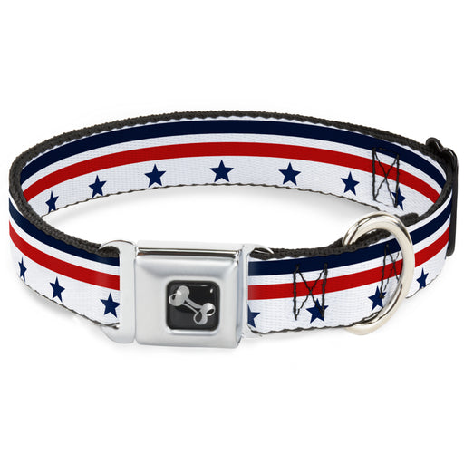 Dog Bone Seatbelt Buckle Collar - Americana Stars & Stripes5 White/Blue/Red Seatbelt Buckle Collars Buckle-Down   