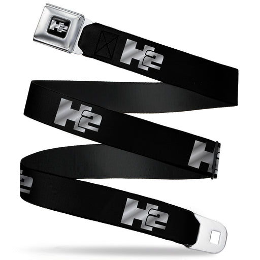 H2 Seatbelt Belt - H2 Black/Silver Logo REPEAT Webbing Seatbelt Belts GM General Motors   