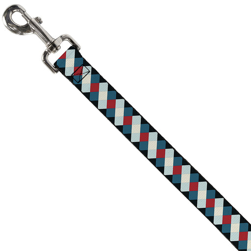 Dog Leash - Diamond Plaid Blues/Khaki/Red Dog Leashes Buckle-Down   