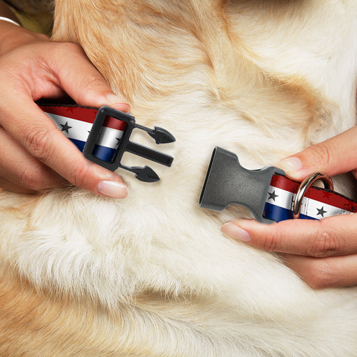 Plastic Clip Collar - Americana Star Stripes Red/White/Blue Plastic Clip Collars Buckle-Down   