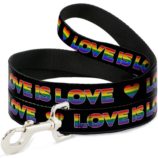 Dog Leash - LOVE IS LOVE/Heart Black/Rainbow Dog Leashes Buckle-Down   