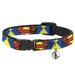 Cat Collar Breakaway - Jagged Superman Shield CLOSE-UP Yellow Blue Red Breakaway Cat Collars DC Comics   
