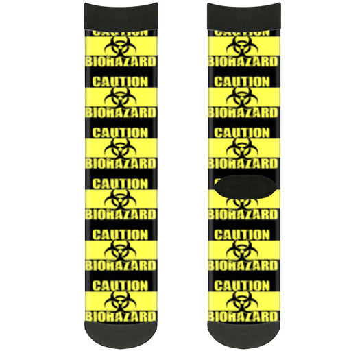 Sock Pair - Polyester - CAUTION BIOHAZARD Black Yellow - CREW Socks Buckle-Down   
